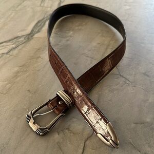 Brown faux leather belt